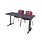 Cain Rectangle Tables > Training Tables > Cain Training Table & Chair Sets, 60 W, 24 L, 29 H, Grey MTRCT6024GY47BY - alternate 1
